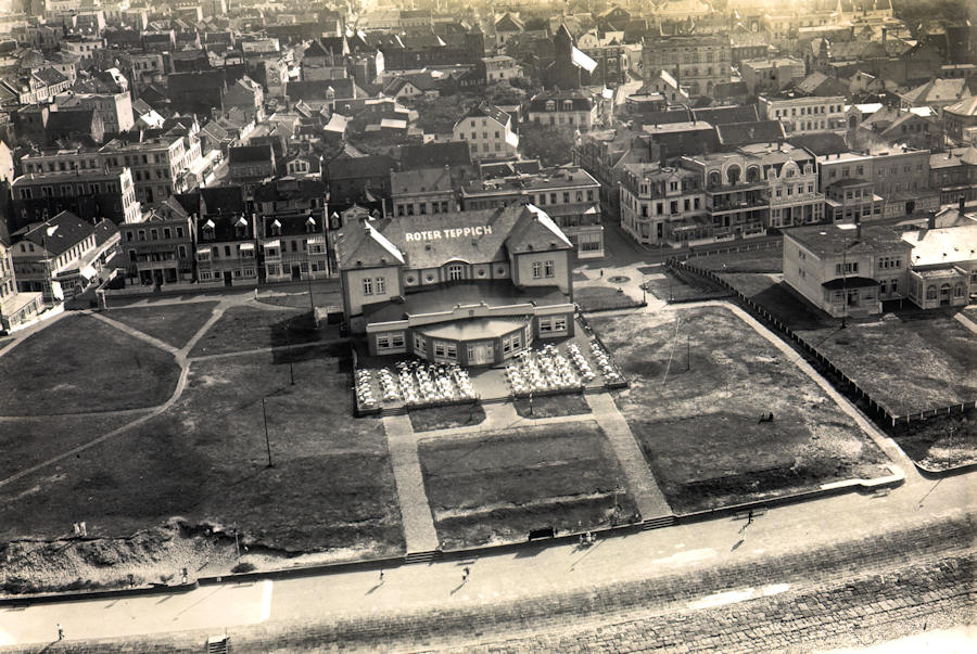 1955 - Mühlenstrasse 1955 (um) - Luftaufnahme von den Strandhallen