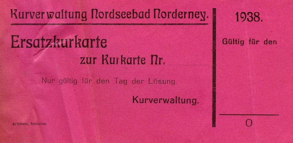 Ersatzkurkarte 1938