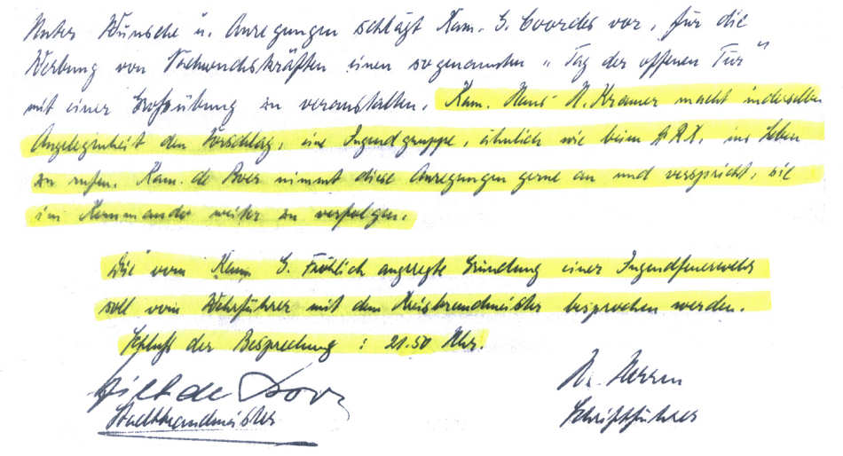 Aufstellung einer Jugendgruppe