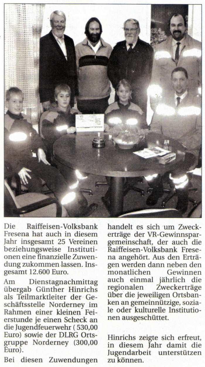 Fresena-Bank-Spenden für Norderneyer Jugendarbeit