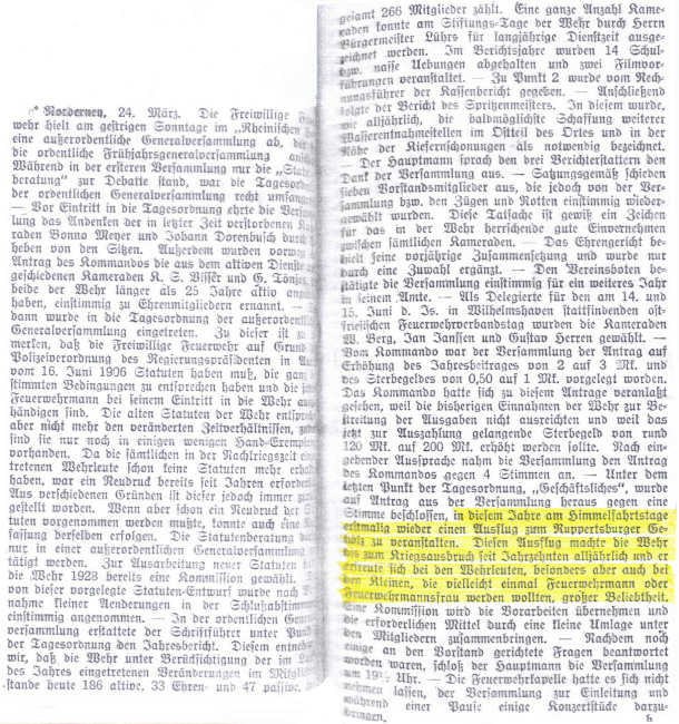 Generalversammlung am 23.03.1930 Generalversammlung am 23.03.1930