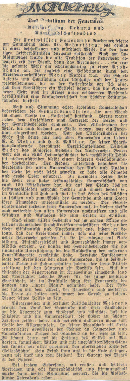 60 Jahre F.F. Norderney im Jahre 1944