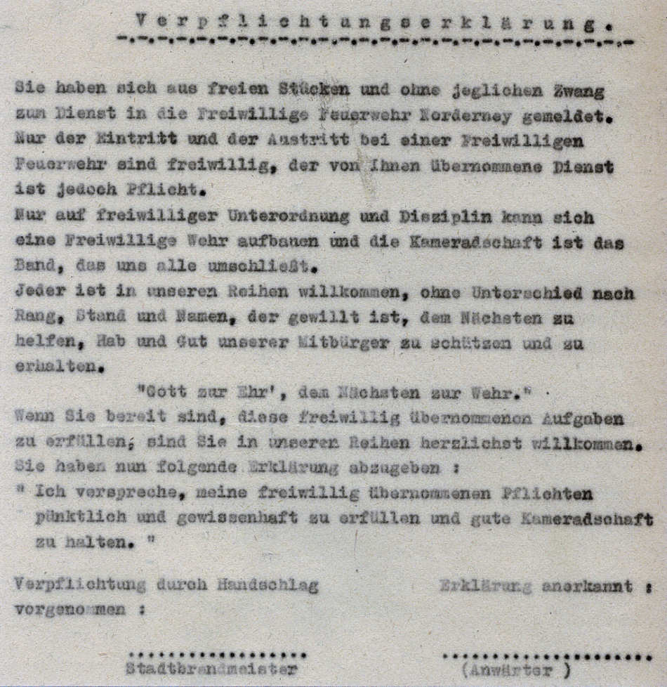 Verpflichtung der Anwärter