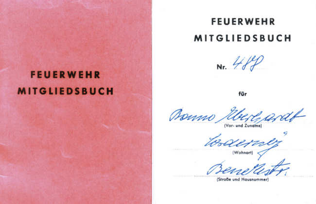 Feuerwehr Mitgliedsbuch