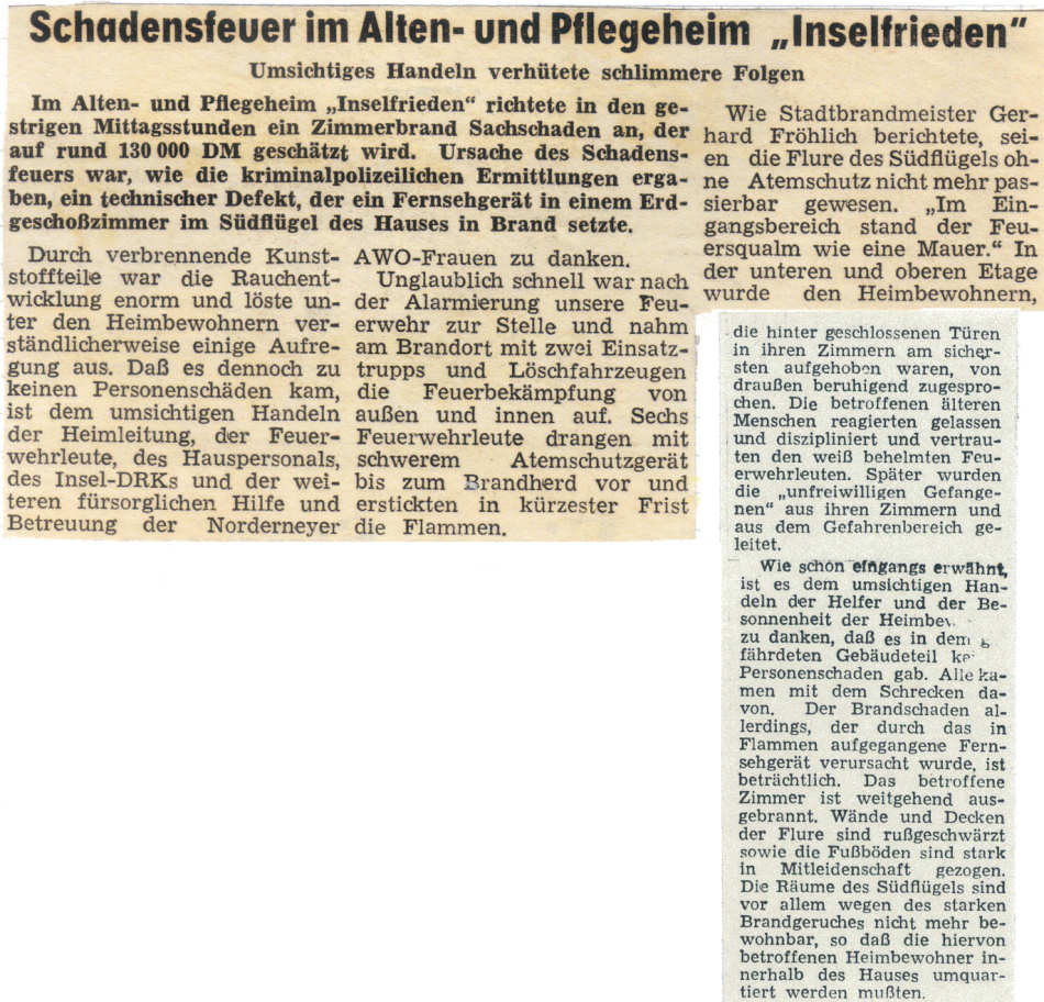 Bericht der Badezeitung am 27.12.1982 Bericht der Badezeitung am 27.12.1982