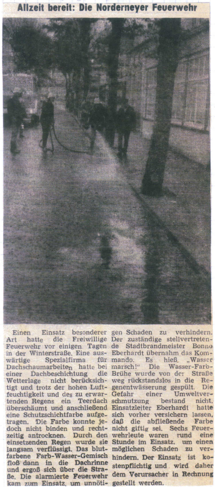 Dieser Einsatz wurde kostenpflichtig. 15.10.1984