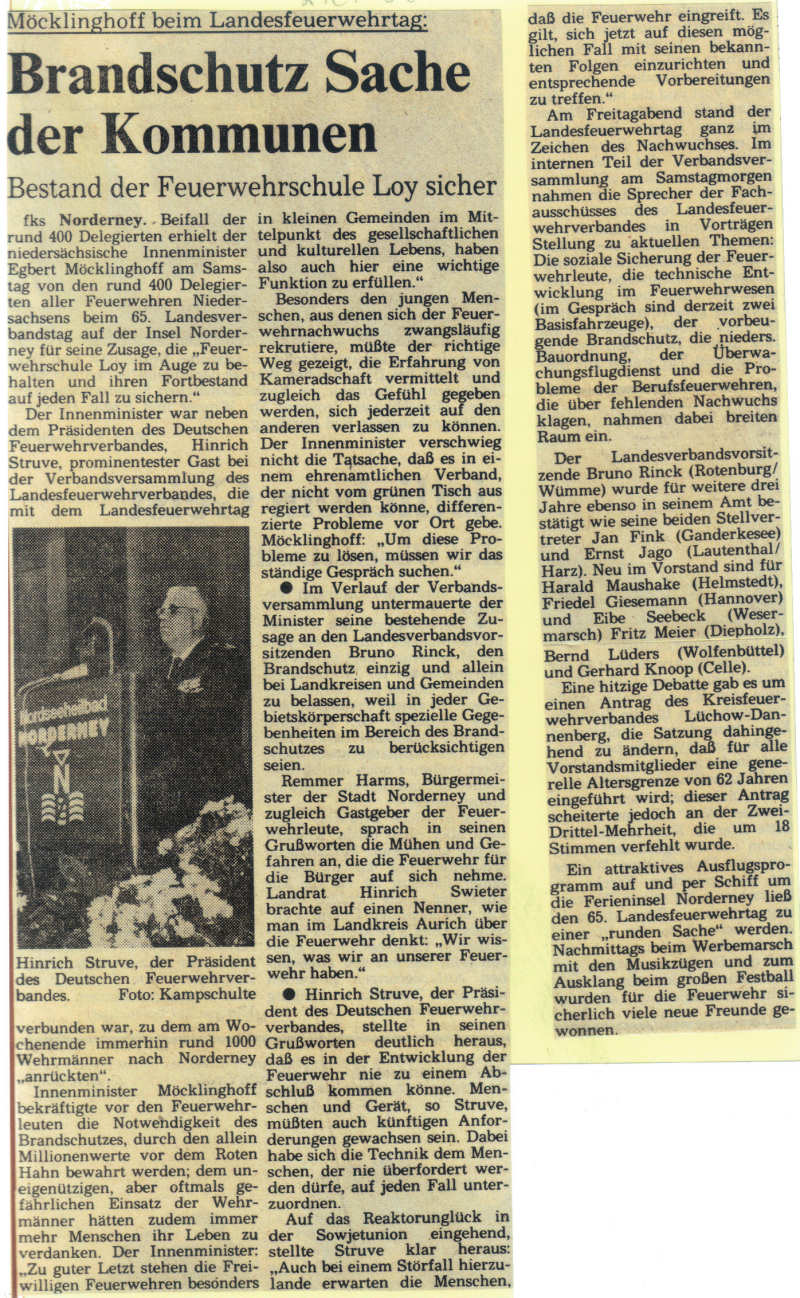 65. Landesverbandstag - Juni 1986 65. Landesverbandstag - Juni 1986