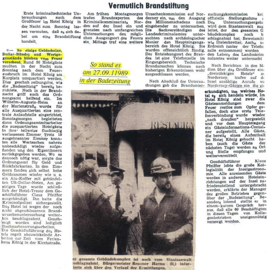 "Hotel König" brennt - 24.09.1989