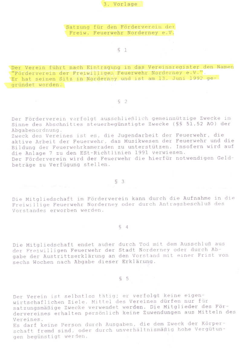 Satzung des Fördervereins