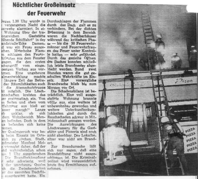 Brand "Blühende Schiffahrt" - 10.12.1994 Brand "Blühende Schiffahrt" - 10.12.1994