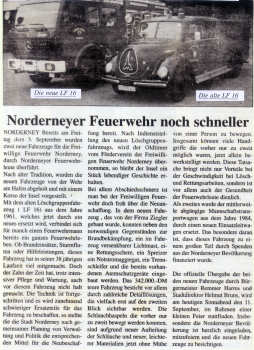 11.09.1999 - Zwei neue Fahrzeuge werden in Dienst gestellt