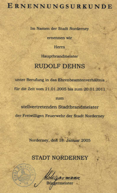 2. Amtszeit von StBm. Peter Heckelmann und Stellv. StBm. Rudolf Dehns - März 2005 2. Amtszeit von StBm. Peter Heckelmann und Stellv. StBm. Rudolf Dehns - März 2005