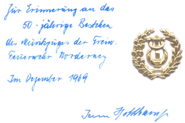 50 Jahre Musikzug Norderney im Dezember 1969