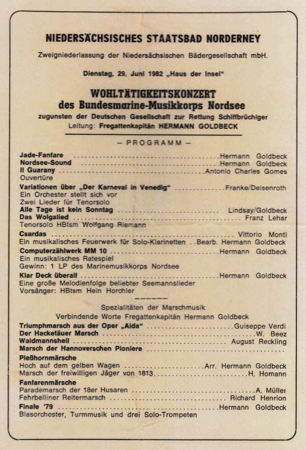 Wohltätigkeitskonzert zugunsten der DGzRS