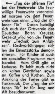 Tag der offenen Tür - 20.06.1998 Tag der offenen Tür - 20.06.1998