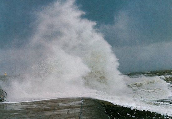 Sturmflut im Westen der Insel Baltrum