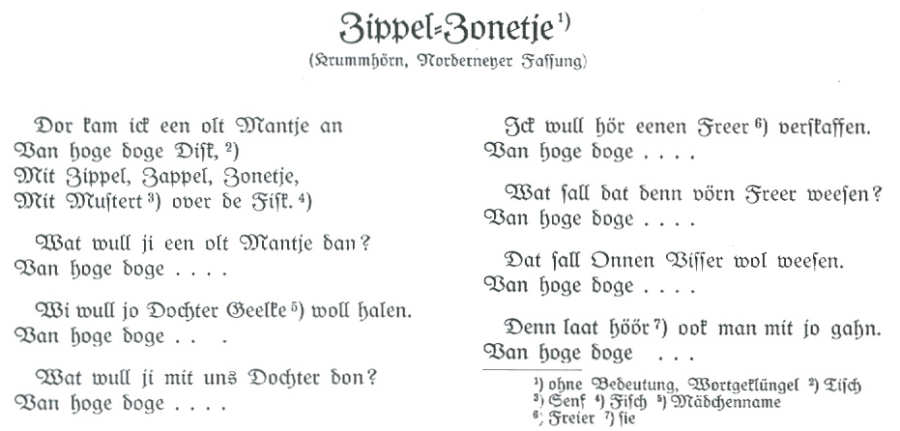 Zippel, Zappel, Zonetje